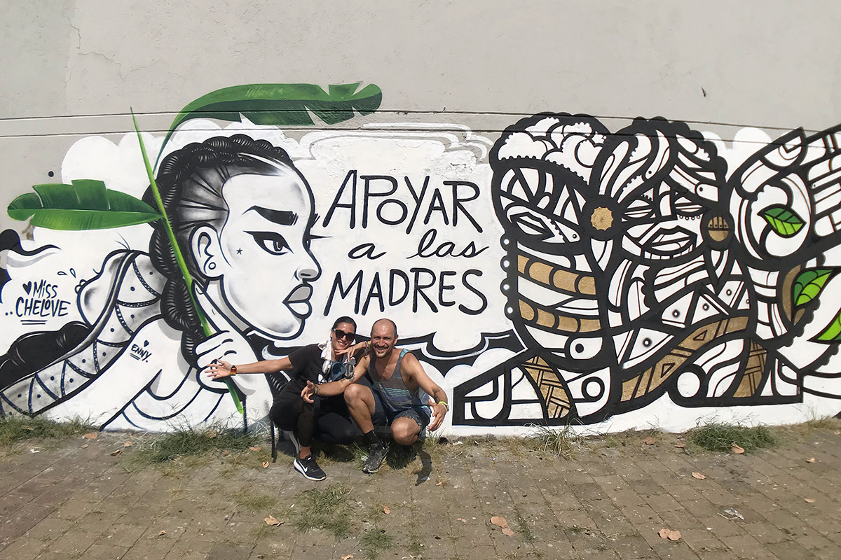 D.C. artists Miss CHELOVE and MASPAZ painted this mural in recognition and celebration of mothers in Medellin, Colombia, in 2019. 