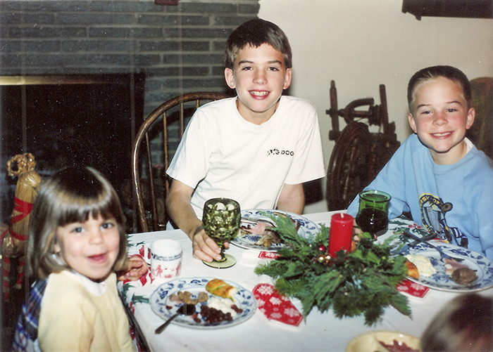 Eating Christmas Eve smörgåsbord with my cousins at the kids’ table, 1989. Photo courtesy Cecilia Peterson