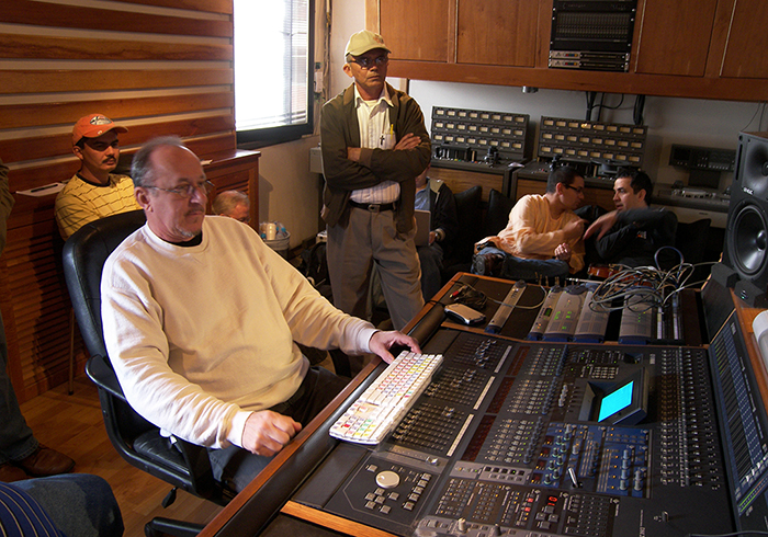 Pete Reiniger at the helm in the Jazzmania Studio control room in Caracas, Venezuela. Photo by Charlie Weber