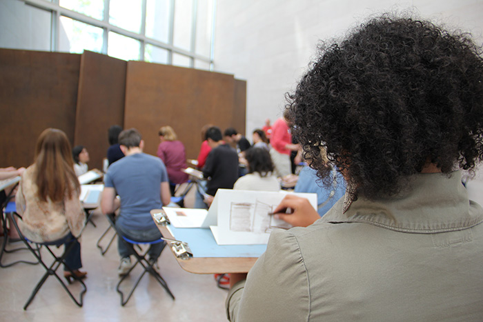 A Drawing Salon session meets at the National Gallery of Art in Washington, D.C. Photo courtesy of Gwen Fernandez, National Gallery of Art