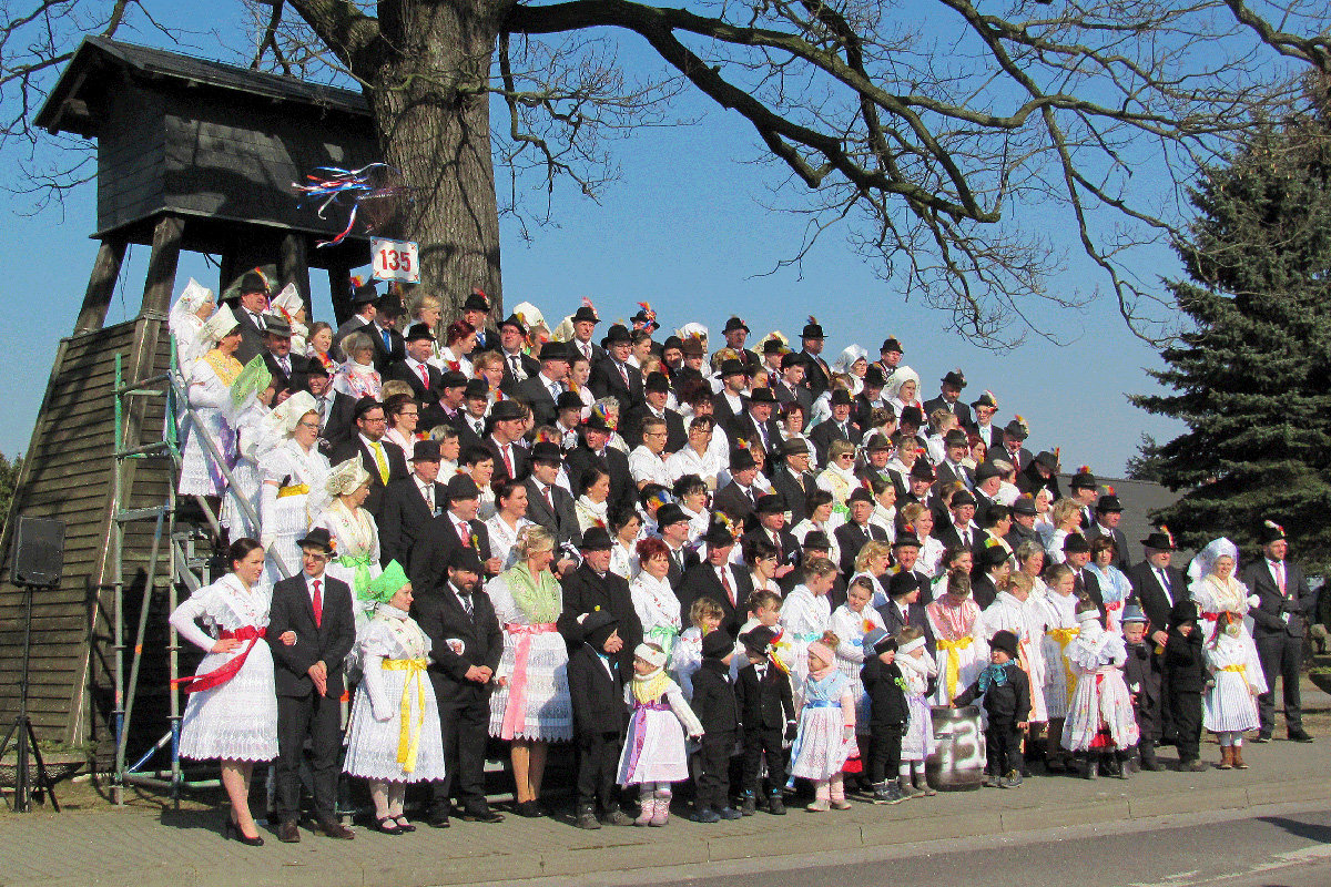 People of the Lower Lusatian village Strjažow (Dissen-Striesow) gathered in 2018 for Zapust