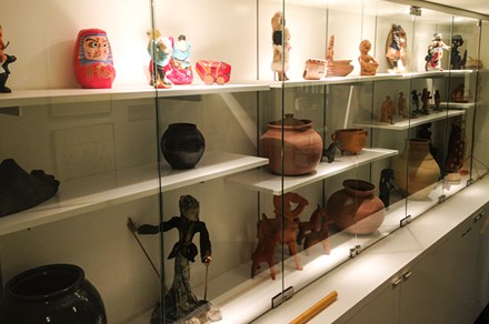 One of many display cases in the Center for Folklife and Cultural Heritage office. Photo by Elisa Hough