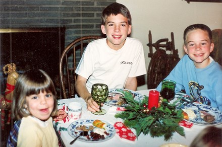 Eating Christmas Eve smörgåsbord with my cousins at the kids&#8217; table, 1989. Photo courtesy Cecilia Peterson