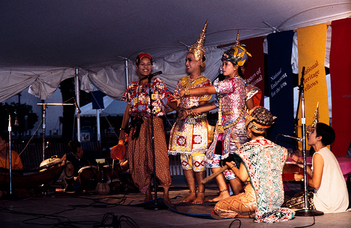 A <em>khon</em> dance performance at the 1994 Thailand program. Photo by Jeff Tinsley, Ralph Rinzler Folklife Archives