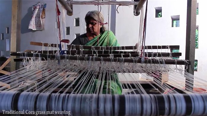 Prabhavathi is a mat weaver in Killimangalan, India, and the subject of a winning 2015 Global Folklorist Challenge entry. Still from video produced by Sruthika and Ashitha