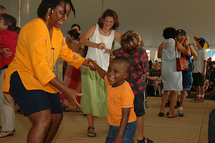 Visitors get down to New Orleans sounds at the 2011 Folklife Festival's Been in the Storm So Long concert series. Photo by David Hobson, Ralph Rinzler Folklife Archives