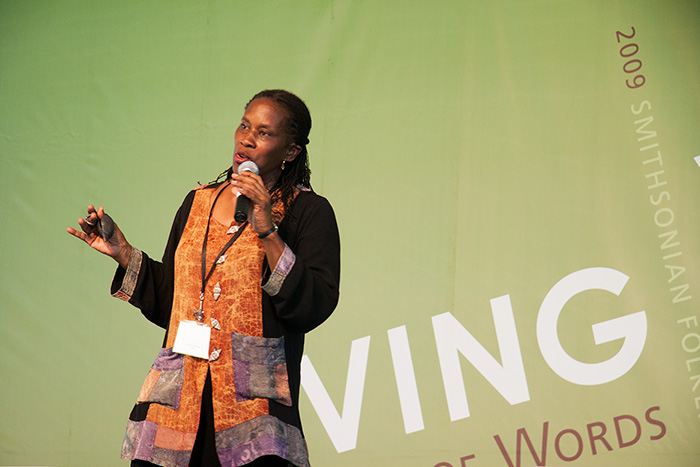 Storyteller Charlotte Blake Alston at the 2009 Folklife Festival. Photo by Kathryn Young, Ralph Rinzler Folklife Archives 