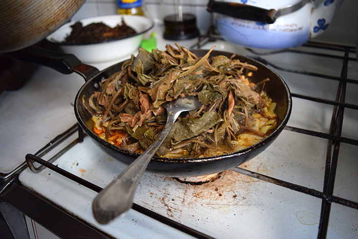 Greta’s homemade aveluk salad in the final stages of preparation. Photo by Karine Vann, Smithsonian